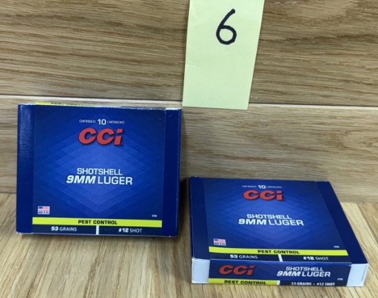 Lot of 2 CCI 9mm Shotshell 53Gr Pest Control #6