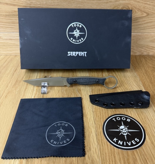 NEW - Toor Knives Serpent - Black Micarta