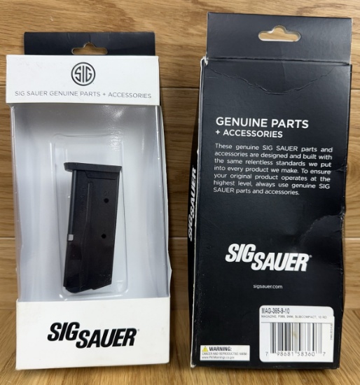 Lot of 2 - SIG SAUER MAG-365-9-10 P365, 9mm, Subcompact, 15rd Magazine