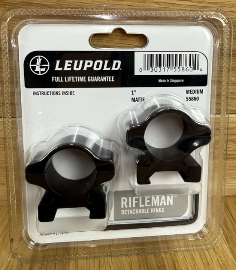 Leupold 1â€ Medium Matte 55870 Rifleman Detachable Rings