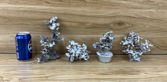 Lot of 4 Molten poured aluminum Anthills Oddity