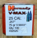 HORNADY V-MAXâ„¢ 25 CAL .257â€ 75 gr V-MAXâ„¢ Qty: 100