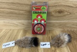 Lot of Predator Tactics - 2xLynx Soft Tanned Taxidermy Tails - Predatore Diaphragm Call