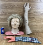 Mannequin Head and two Arms Annie Doll