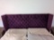 Tufted Purple Upholstered King Bed Frame With Headboard