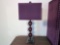 Table Lamp With Purple Fabric Shade
