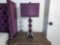 Table Lamp With Purple Fabric Shade