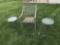 Metal Outdoor Armed Chair With 2 Side Tables