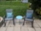 Two Outdoor Armchairs, Two Throw Pillows,(1) Side Table