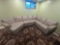 Large Leather Sectional Sofa Light Beige With Rolled Arms