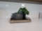 Home Decor Decorative Pig, Artificial Plant, Wood Tray