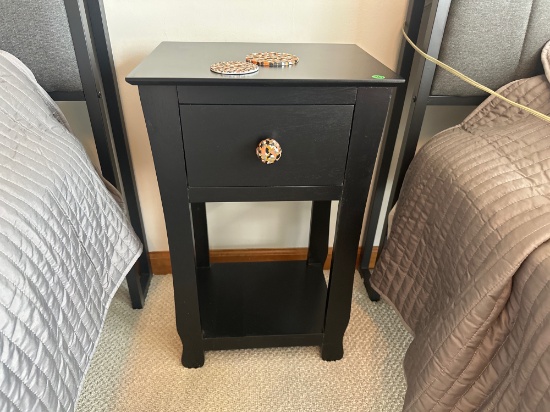 Black Wood Nightstand