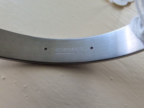 Edforce Mens Brushed Stainless Steel Open Cuff Bracelet With Rivet Accents