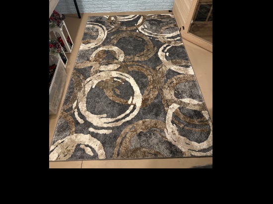 Modern Area Rug With Swirl Pattern 5x7 Approx.