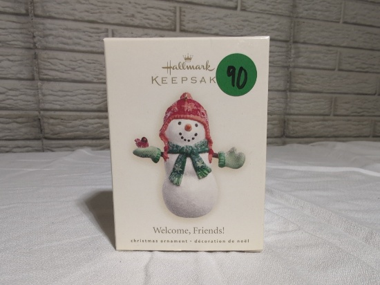 Hallmark 2007 Welcome, Friends! Snowman Ornament Keepsake By Linda Sickman