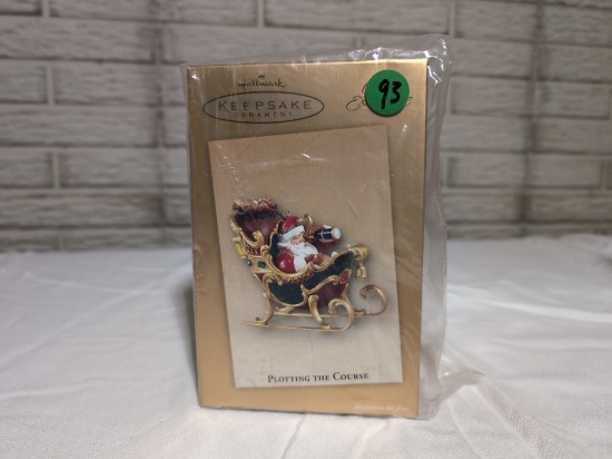 Hallmark 2004 Plotting The Course Santa Sleigh Ornament