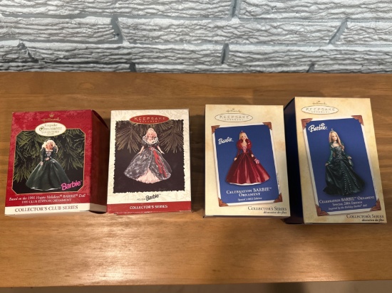 Hallmark Barbie Celebration & Holiday Ornaments Set Of 4