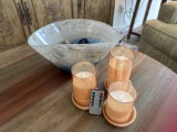 Glass Bowl & Candles