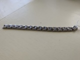 Mens Titanium Link Bracelet With 14k Yellow Gold Screws