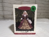 (2 Of 2) Hallmark 1996 Holiday Barbie Ornament Victorian Gold Dress 4th In Series