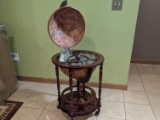 Vintage Italian-style Globe Bar Cart With Glassware