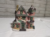 Cobblestone Corners Ceramic Victorian House Lighted Holiday Village Building