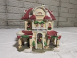 Cobblestone Corners Ceramic Merry Christmas House Lighted Holiday Village