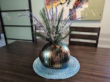 Round Vase With Artificial Florals