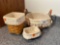 Set of 3 Longaberger Lined Baskets with Lace Trim