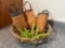 Set of 3 Wall Pocket Baskets in Decorative Tray