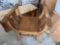 Antique U Shaped Oak Bench/ Carved Hall Chair