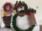 Holiday Wreath & Sled Decor Lot