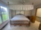 King Oak Four-Poster Canopy Bed with Skirted Valance