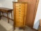 Oak Jewelry Armoire with 8 Drawers and Side Storage
