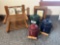 Set of 3 Enamelware Canisters with Rack & Wood Box