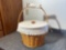 Longaberger Round Sewing Basket w/ Lid & Cream Liner
