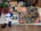 Christmas Decor Lot Light Sculptures & Plush Snowman