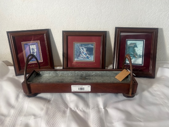 Richmond Galleries framed Prints &  Rustic Galvanized Tray