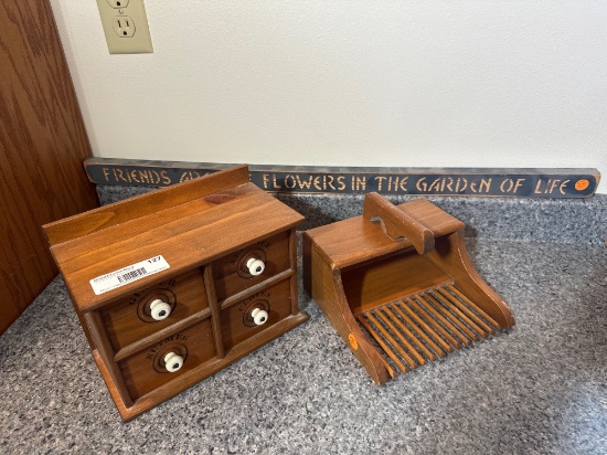 Wood Spice Cabinet, Berry Picker, Wood Sign