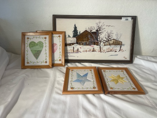 Rustic Barn Needlework & Country Patchwork Art Set
