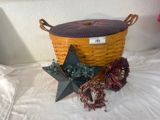 Longaberger Basket with Fabric Lid