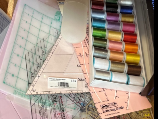 Quilting Rulers & Thread Lot