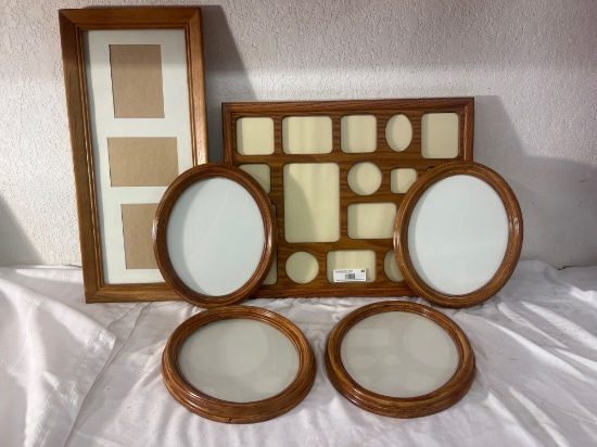 Oval & Rectangular Collage Frames in Matching Wood Finish