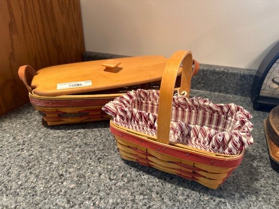 Longaberger Baskets with Lid & Liner