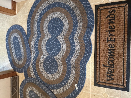 3 Braided Rugs, 1 Welcome Mat