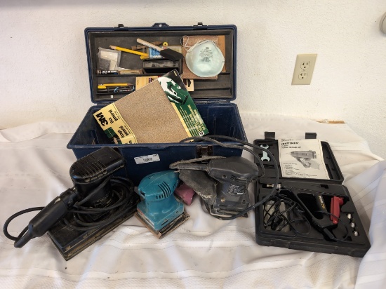 Craftsman Sanders, Toolbox, Sanding Supplies, and Glue Gun