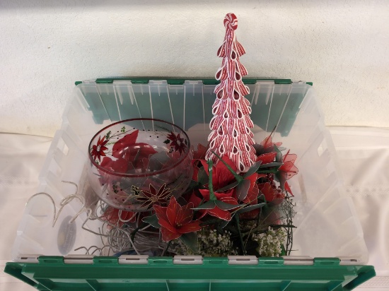 Christmas Floral & Ribbon Tree Decor