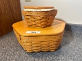2 Longaberger Baskets with wood Lids