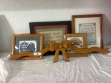 Country Stitchery & Framed Prints with Wooden Bow