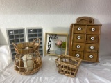Vintage Wood 8 Drawer Spice Cabinet and other country decor